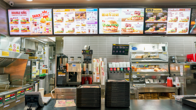 Image of a Fast Food Joint which shows some of the interiors.